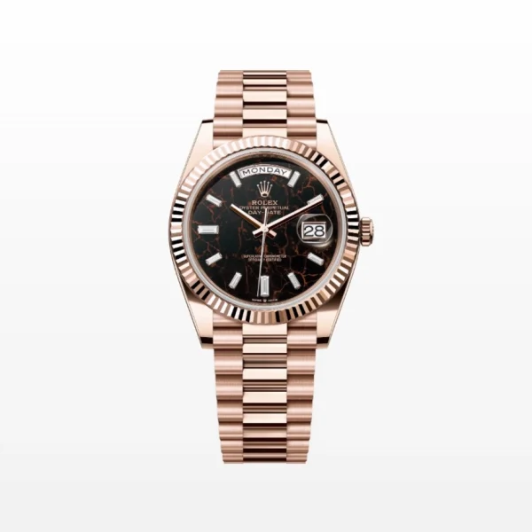 Rolex Day-Date 40 Eisenkiesel men's watch with diamond-set dial and President bracelet
