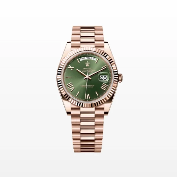 Rolex Day-Date 40 Olive Green men's watch with olive green dial and President bracelet
