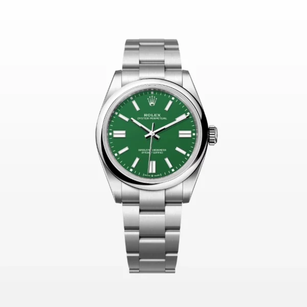 Rolex Oyster Perpetual 41 men's watch with green dial and Oyster bracelet