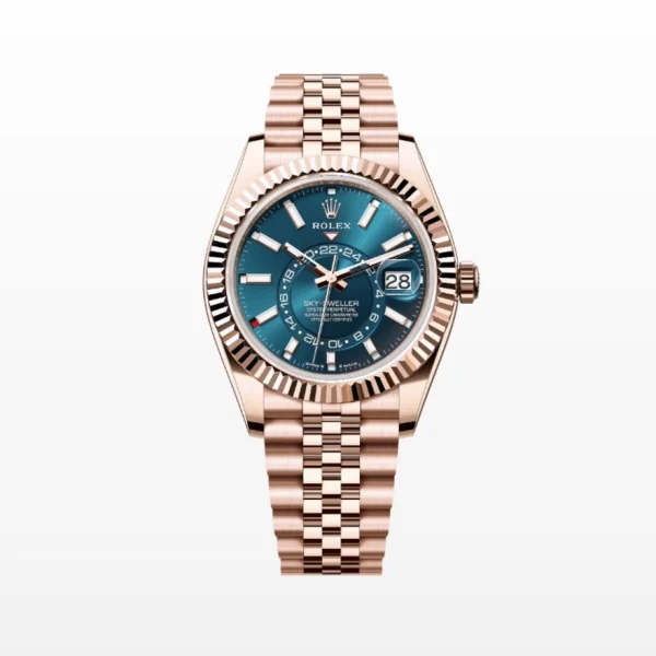 Rolex Sky-Dweller men's watch with blue-green dial and Oyster bracelet