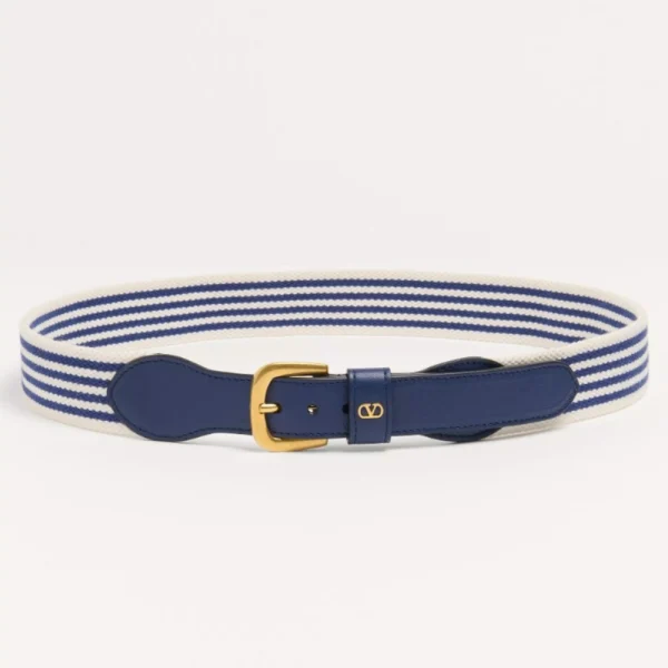 Valentino VLogo Signature Belt in Ribbon and Calfskin 35mm featuring stylish ribbon detail and premium calfskin leather