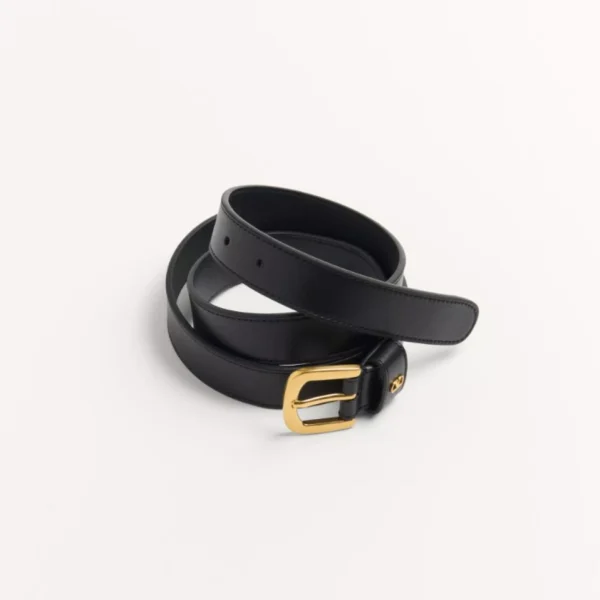 Elegant Valentino VLogo Signature Belt in Shiny Calfskin 25mm offering timeless Italian style and premium craftsmanship