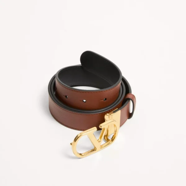 Luxury Valentino VLogo Signature Belt in Shiny Calfskin 30mm designed for timeless sophistication and durability