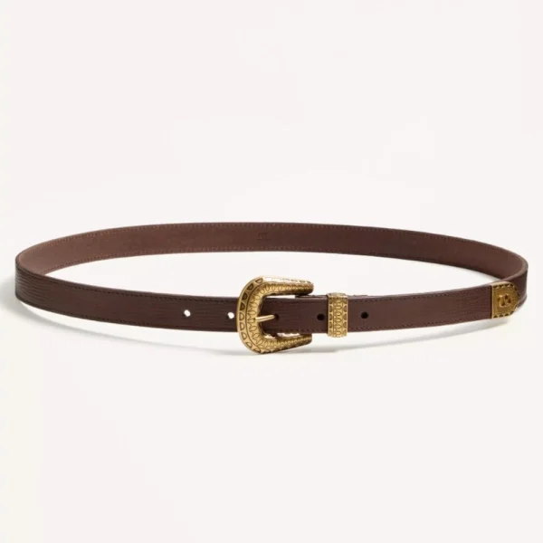 Valentino VLogo Signature Calfskin Belt 20mm crafted from fine calfskin with elegant VLogo buckle