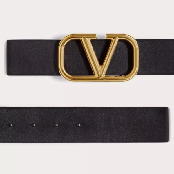 Elegant Valentino VLogo Signature Calfskin Belt 40mm offering timeless Italian elegance and durable craftsmanship