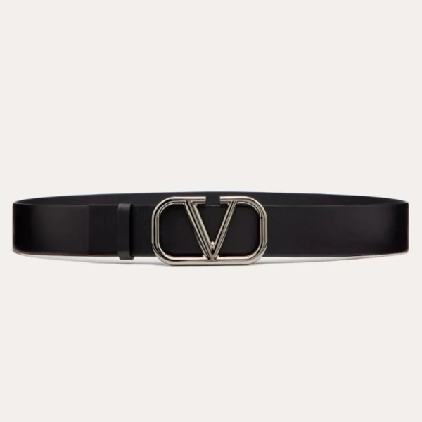 Valentino VLogo Signature Calfskin Belt 40mm featuring fine calfskin leather and iconic Italian VLogo design