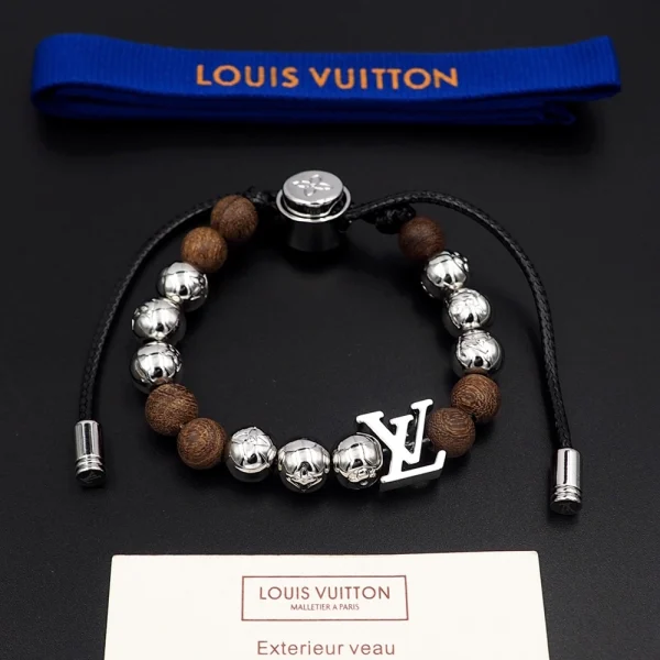 Louis Vuitton LV Surfin' Beads Bracelet styled on wrist adding a playful designer touch
