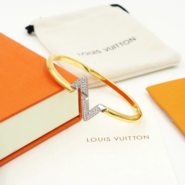 Louis Vuitton LV Volt Upside Down Bracelet worn on wrist highlighting its luxurious craftsmanship