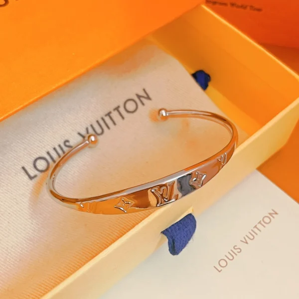 Louis Vuitton Monogram Bracelet LV-BL75 with iconic monogram pattern and sleek metallic finish