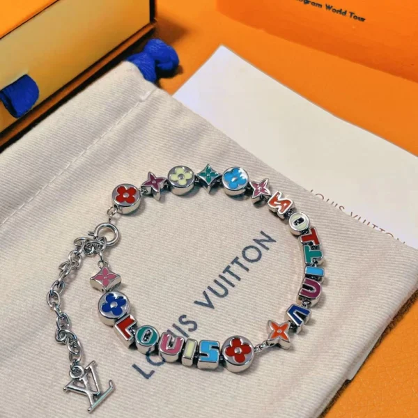 Louis Vuitton Monogram Party Bracelet with playful monogram charms and polished metal chain