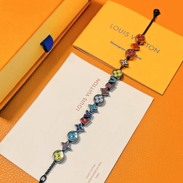 Packaging presentation of Louis Vuitton Monogram Party Bracelet inside branded box