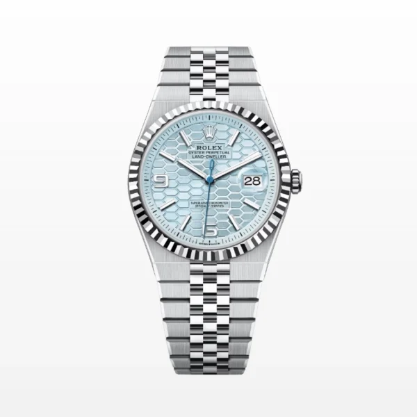 Rolex Sea-Dweller 40 Platinum luxury diving watch with ice blue dial, unidirectional rotating bezel, and Oyster bracelet combining strength and sophistication