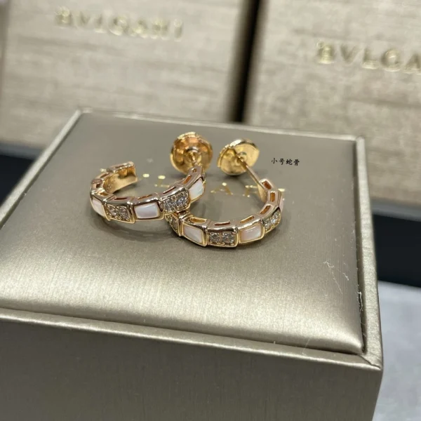 Bvlgari Gold Diamond Stud Earrings
