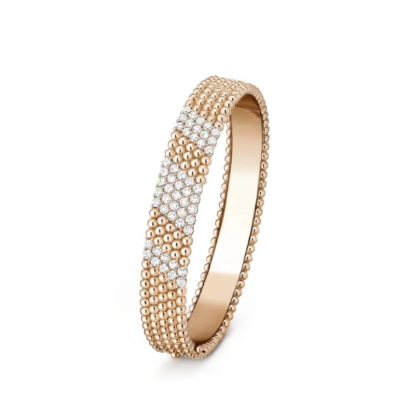 Van Cleef & Arpels Perlée diamonds bracelet, 5 rows, extra small model