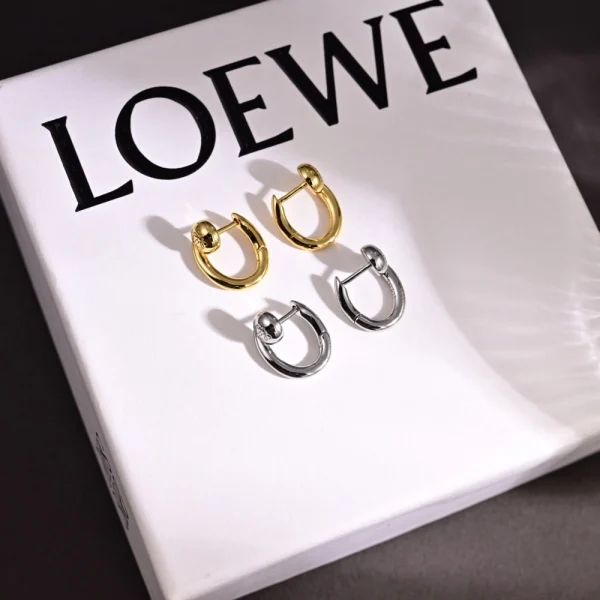 Loewe Anagram Pebble Mini Hoop Earrings in Sterling Silver