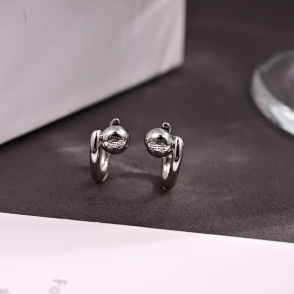 Loewe Anagram Pebble Mini Hoop Earrings in Sterling Silver