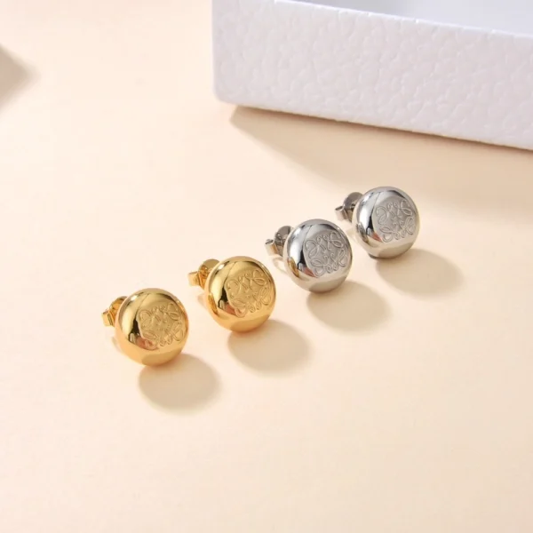 Loewe Anagram Pebble Stud Earrings in Sterling Silver