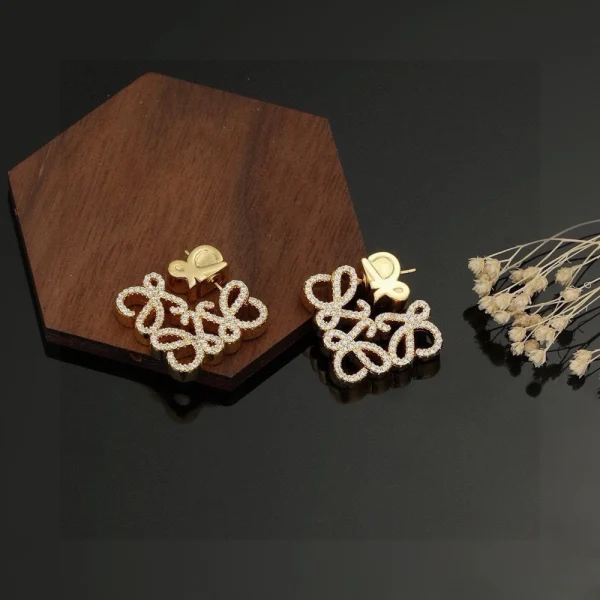 Loewe Geometric Hollow Diamond Stud Earrings