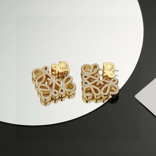 Loewe Geometric Hollow Diamond Stud Earrings