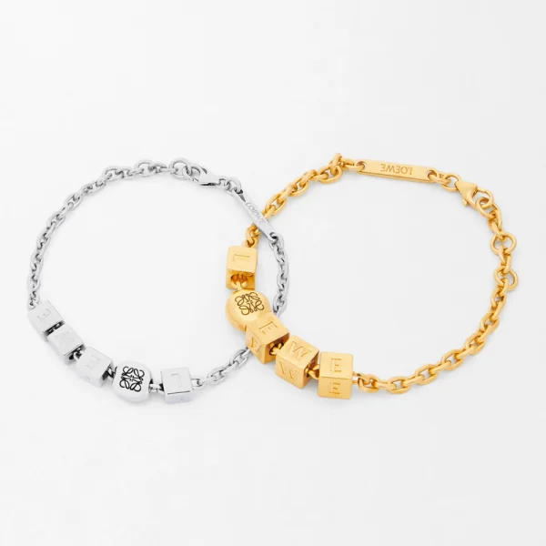 Loewe Pebble Cube Bracelet In Sterling Silver