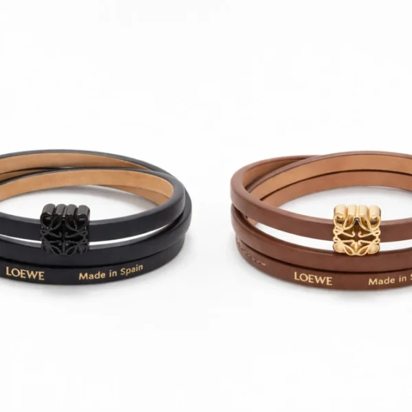 Loewe Anagram Bombé Twist Bracelet In Calfskin