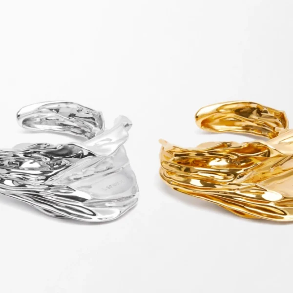 Loewe Pleated Fan Cuff In Sterling Silver