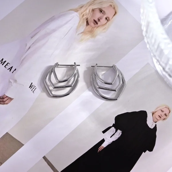 Loewe Stacked Hoop Earrings in Sterling Silver