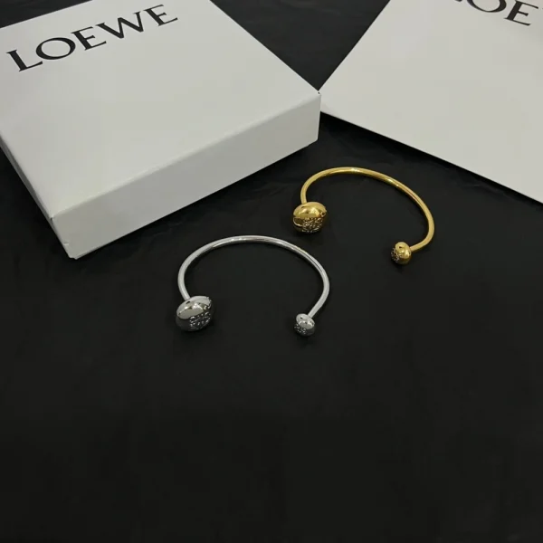 Loewe Anagram Pebble Cuff In Sterling Silver