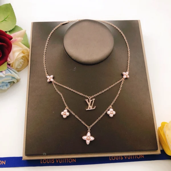 Louis Vuitton LV Floragram Necklace Pink Gold