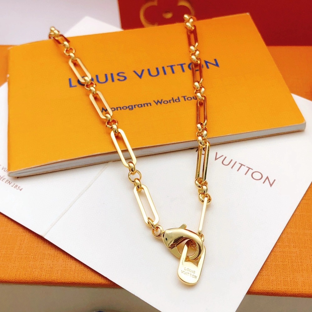 Louis Vuitton Metal Resin Pearl Crystal Necklaces