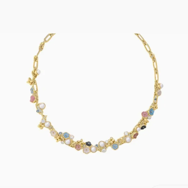 Louis Vuitton Metal Resin Pearl Crystal Necklaces