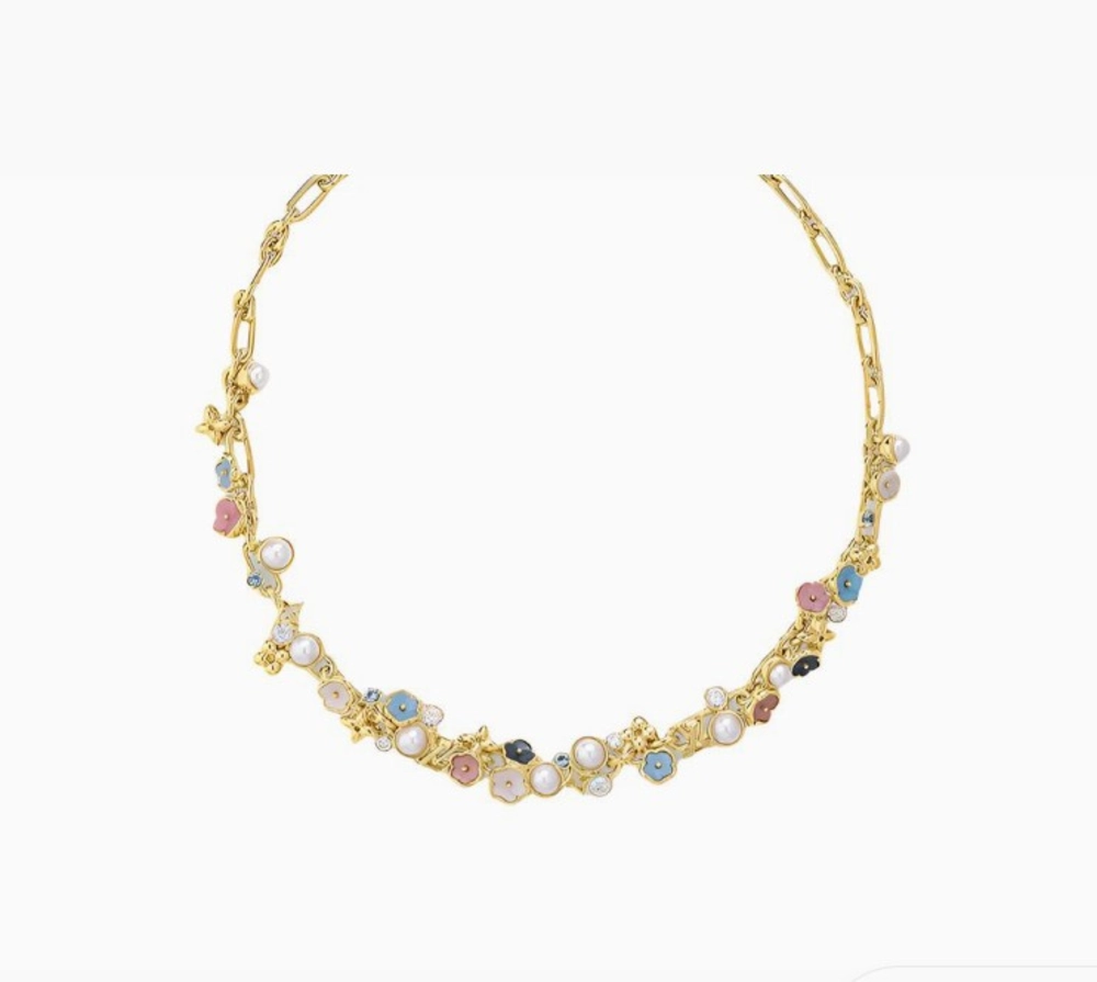 Louis Vuitton Metal Resin Pearl Crystal Necklaces