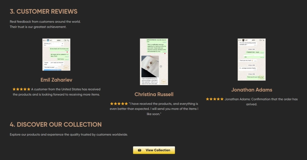 Replica jewelry online store example