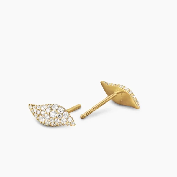 David Yurman Petite Pavé Flute Stud Earrings