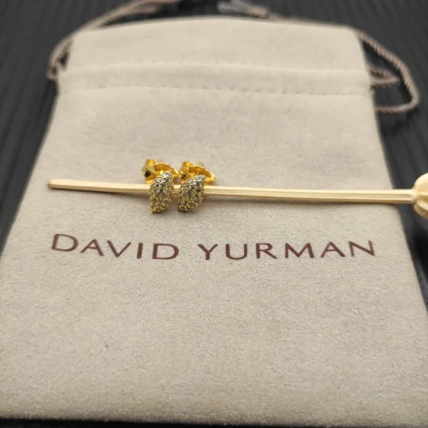 David Yurman Petite Pavé Flute Stud Earrings