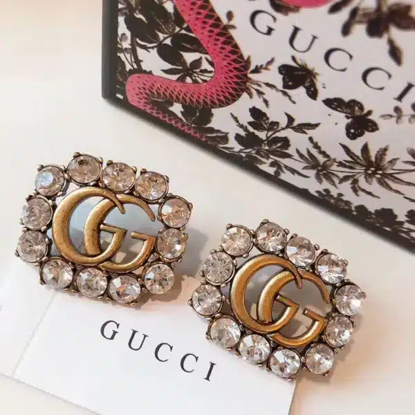 Gucci Double G Crystal Earrings