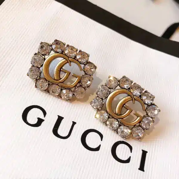 Gucci Double G Crystal Earrings