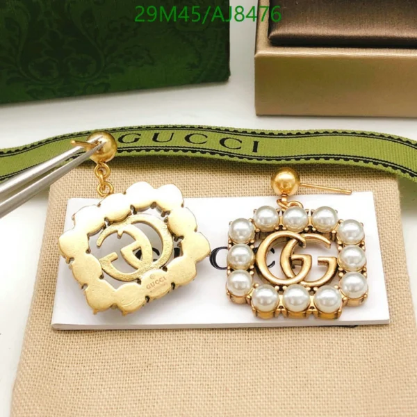 Gucci Embellished Pearl Double G Earrings
