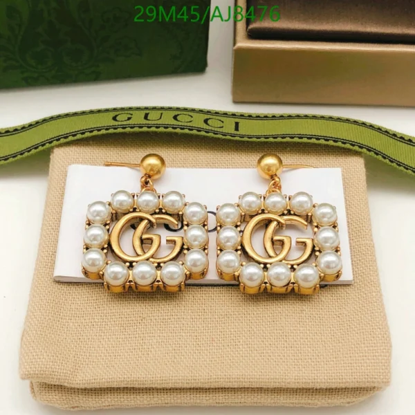 Gucci Embellished Pearl Double G Earrings