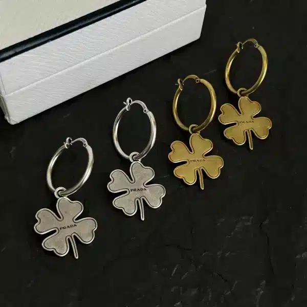 Prada Metal Hoop Earrings