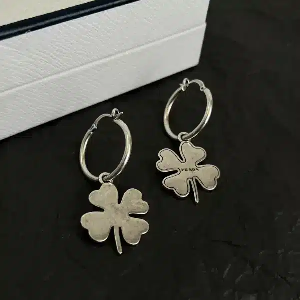 Prada Metal Hoop Earrings