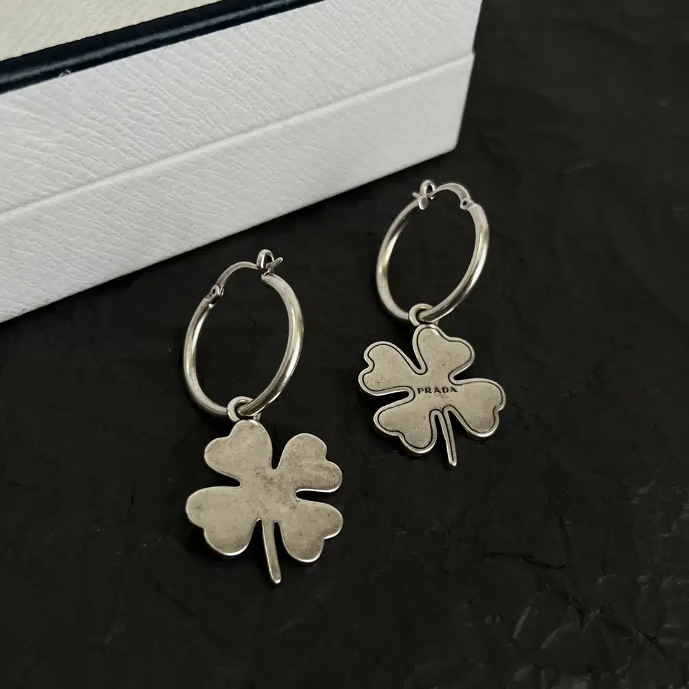 Prada Metal Hoop Earrings